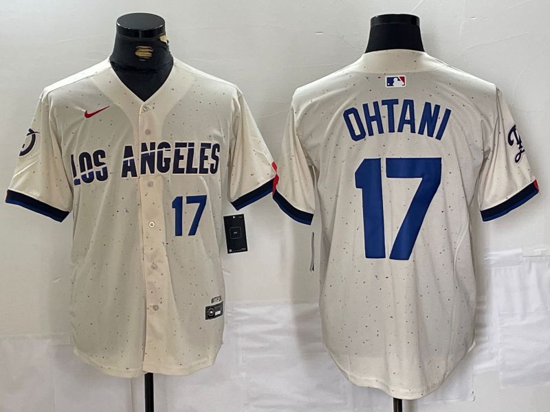 Men Los Angeles Dodgers #17 Ohtani Cream Fashion Nike Game MLB Jersey style 67